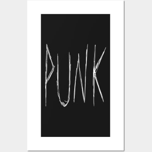 Dark and Gritty Punk Text Design (white) Posters and Art